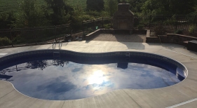 Inground Pool with Outdoor Living Area and Fireplace